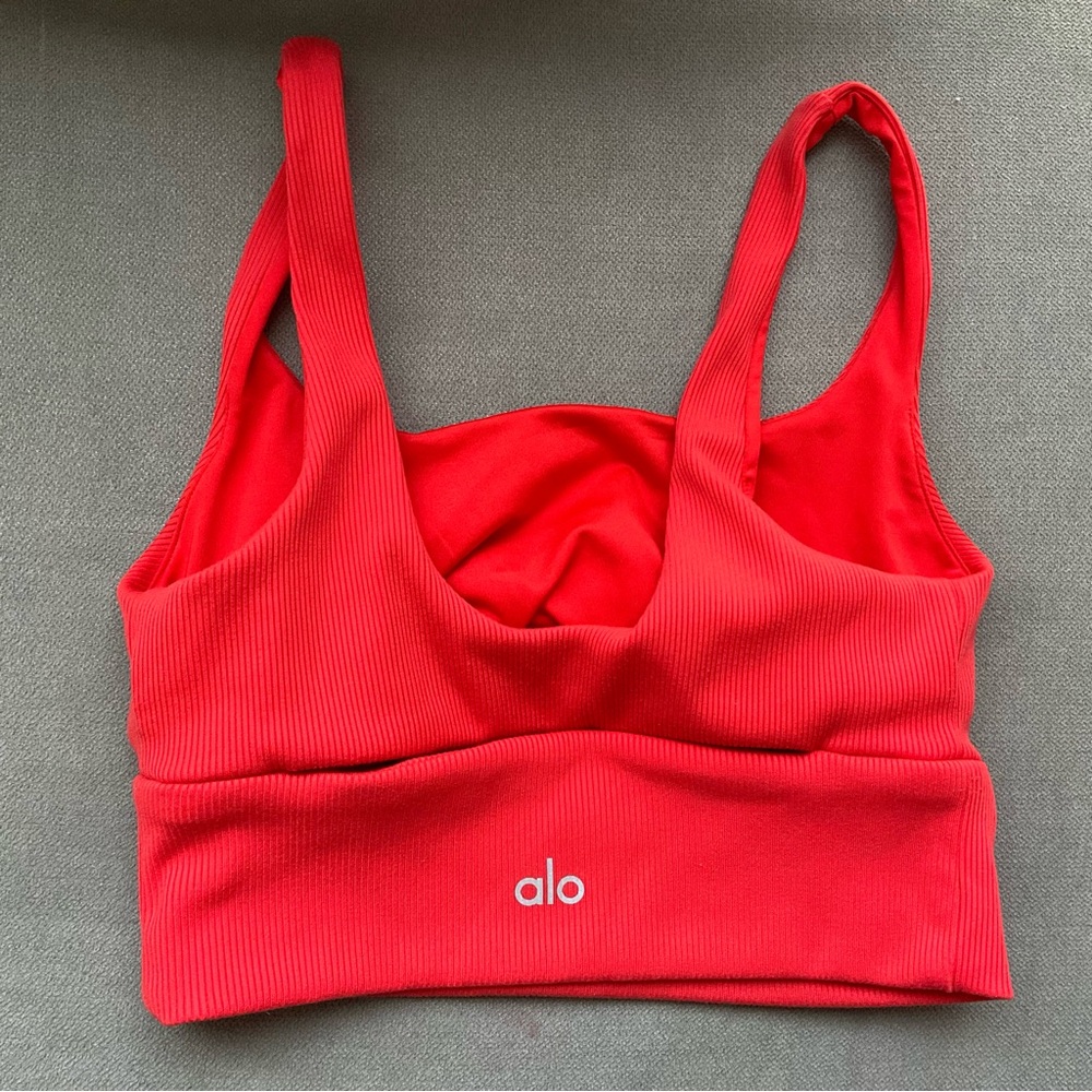 Alo Yoga Slit Bra Red Hot Summer S - Picture 7 of 8